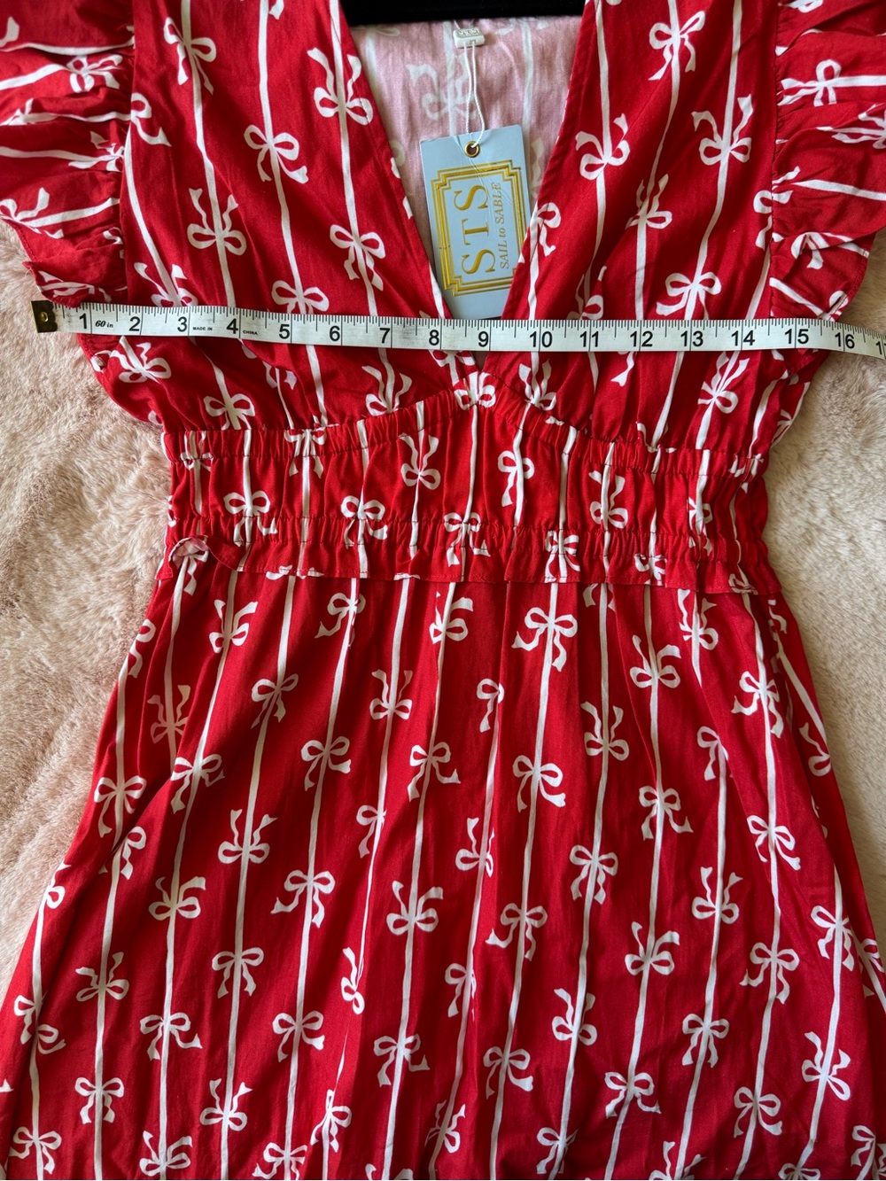 NWT Sail to Sable Bow Maxi Dress Red Size XS - Picture 12 of 12